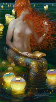  Russisch Malerei - Siren Lied Victor Nizovtsev 1965 Russisch Meerjungfrau Nacktheit Impressionismus